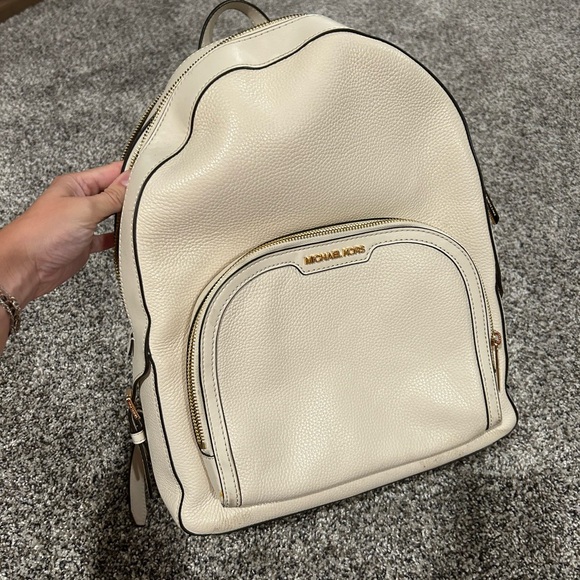 Michael Kors Ivory Backpack with Gold Accents - Picture 1 of 4